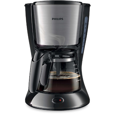 Philips Daily Collection Coffee maker HD7435/20 With glass jug Black & metal