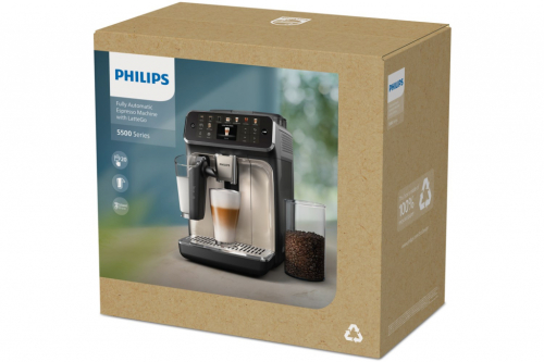 Philips | Coffee Machine | EP5549/70 Series 5500 LatteGo | Pump pressure 15 bar | Built-in milk frother | Automatic | 1500 W | Black