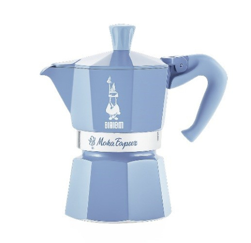 Bialetti Moka Express 3tz Coffee maker set + almond coffee 250 g Blue