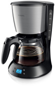 Philips Daily Collection Coffee maker HD7459/20 With glass jug With timer Must & metal