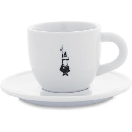 Bialetti Cappuccinotasse Istituzionale inkl. Untertasse - Porzellan - weiß - 240ml