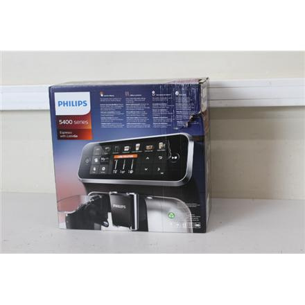 Renew. Philips EP5447/90 Espresso Coffee maker, Fully Automatic, LatteGo milk frother, Water tank 1,8 L, Coffee beans 275 g, Black | Philips Series 5400 Coffee Maker | EP5447/90 | Pump pressure 15 bar | Built-in milk frother | Fully Automatic | 1500 W
