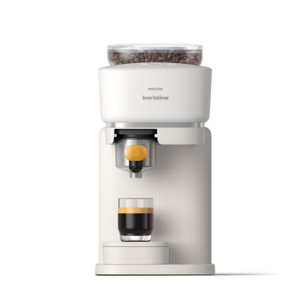 Philips Baristina Espresso Machine - Real espresso, made simple. Milky Valge with Mango Yellow Portafilter (BAR300/03)