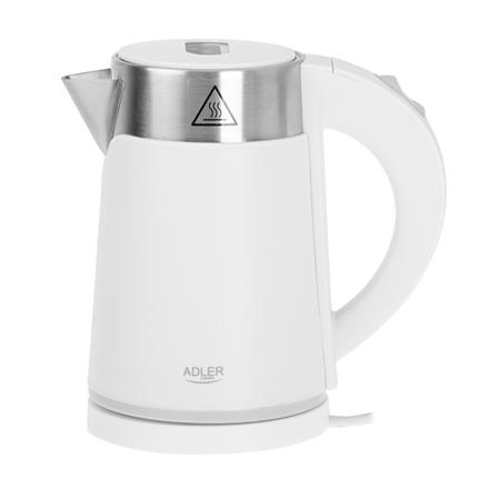 Adler | Kettle | AD 1372 | Electric | 800 W | 0.6 L | Plastic/Stainless steel | 360° rotational base | White