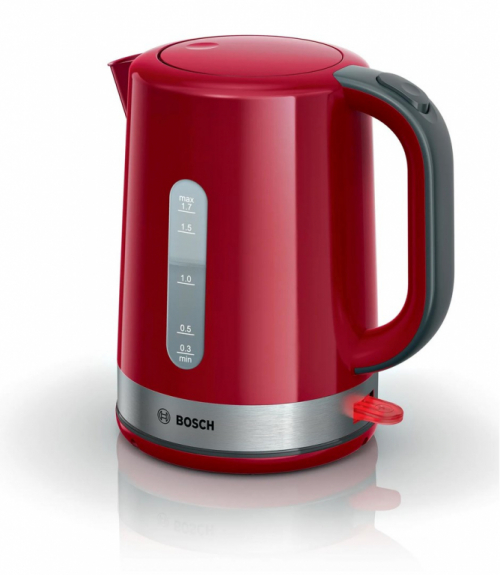 Bosch TWK6A514 electric Veekeetja 1.7 L 2200 W Grey, Red