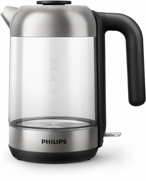 Philips 5000 series HD9339/80 electric Kettle 1.7 L 2200 W Black, Stainless steel, Transparent