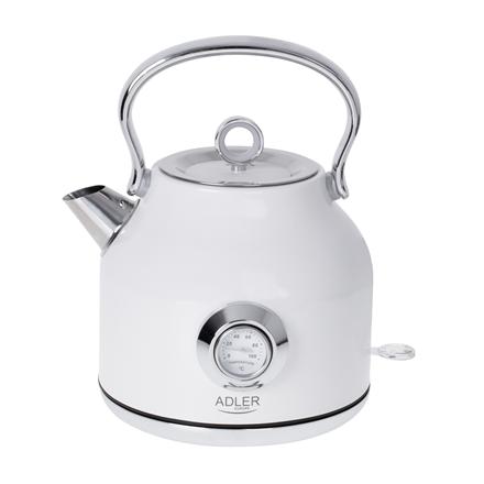 Adler | Kettle with a Thermomete | AD 1346w | Electric | 2200 W | 1.7 L | Stainless steel | 360° rotational base | White 387834