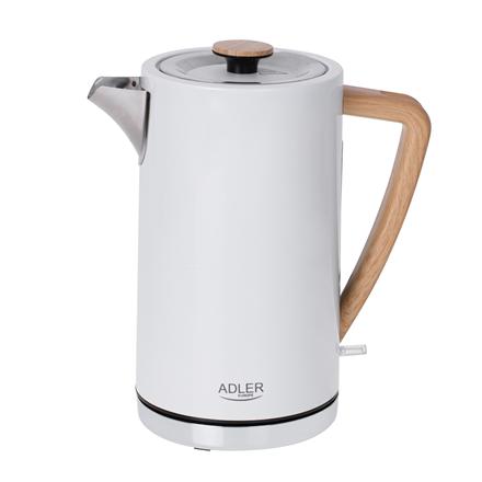 Adler | Kettle | AD 1347w | Electric | 2200 W | 1.5 L | Stainless steel | 360° rotational base | White