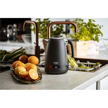 Adler | Kettle | AD 1295b | Electric | 2200 W | 1.7 L | Stainless steel | 360° rotational base | Black