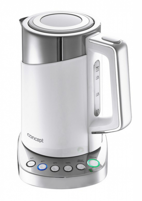 Concept RK3170 electric Veekeetja 1.7 L 2200 W Stainless steel, White