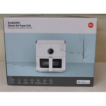 Taastatud. Xiaomi Smart Air Fryer 5.5L EU | Xiaomi | Smart Air Fryer EU | 1600 W | 5.5 L | White | DENT ON TRAY FRONT, SCRATCHES ON SIDE