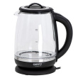 Camry | Veekeetja | CR 1290 | Standard | 2200 W | 2 L | Plastic/glass | 360° rotational base | Black/Transparent