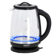 Camry | Veekeetja | CR 1290 | Standard | 2200 W | 2 L | Plastic/glass | 360° rotational base | Black/Transparent