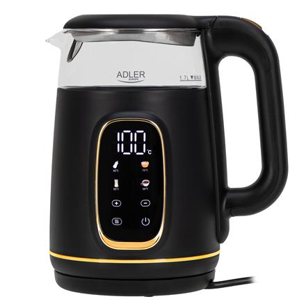 Adler Veekeetja with LED Display | AD 1305 | Electric | 2200 W | 1.7 L | Plastic | 360° rotational base | Black/Gold