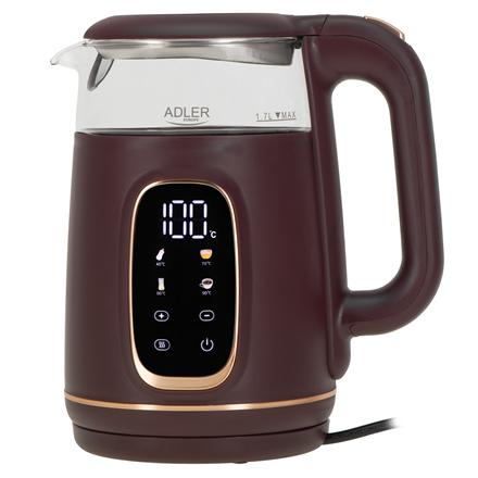 Adler Veekeetja with LED Display | AD 1305 | Electric | 2200 W | 1.7 L | Plastic | 360° rotational base | Burgundy