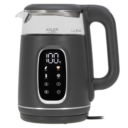 Adler Veekeetja with LED Display | AD 1305 | Electric | 2200 W | 1.7 L | Plastic | 360° rotational base | Grey