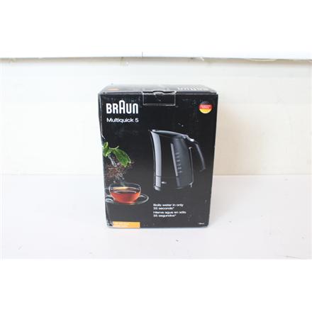 Восстановленный. Braun WK500BK Multiquick 5 Kettle, Power 3000 W, Capacity 1.7 L, Quick cooking function 35s, Black | Braun | Kettle | WK500BK Multiquick 5 | Standard | 3000 W | 1.7 L | Plastic | 360° rotational base | Black | DAMAGED PACKAGING