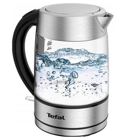 TEFAL | Kettle | KI772D | Electric | 2400 W | 1.7 L | Glass | 360° rotational base | Stainless Steel/Black