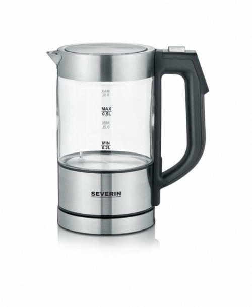 Severin WK 3458 electric Kettle 0.5 L 1100 W Black, Transparent