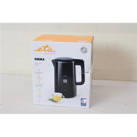 Taastatud. ETA ETA559590000 Emma Electric Veekeetja, 1.5 L, Black | ETA | Veekeetja | ETA559590000 Emma | Electric | 2200 W | 1.5 L | Stainless steel | 360° rotational base | Black | DAMAGED PACKAGING