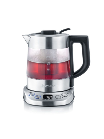 Severin WK 3473 electric Veekeetja 1 L 2200 W Stainless steel, Transparent