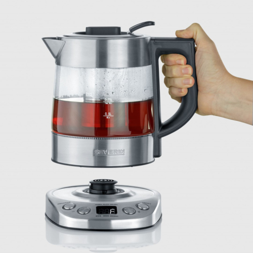 Severin WK 3473 electric Veekeetja 1 L 2200 W Stainless steel, Transparent