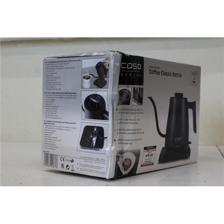 Renew. Caso Coffee Classic Kettle, 1100 W, 1 L, Black | Caso Coffee Classic Kettle | 1877 | Electric | 1310  W | 0.6 L | 360° rotational base | Black | DAMAGED PACKAGING
