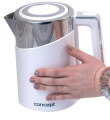 Concept RK3170 electric Veekeetja 1.7 L 2200 W Stainless steel, White