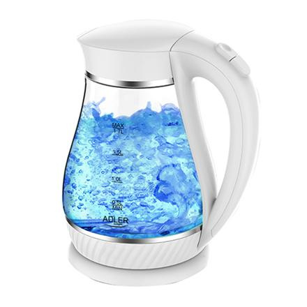 Adler | Veekeetja | AD 1274 | Electric | 2200 W | 1.7 L | Polypropylene/Glass | 360° rotational base | White