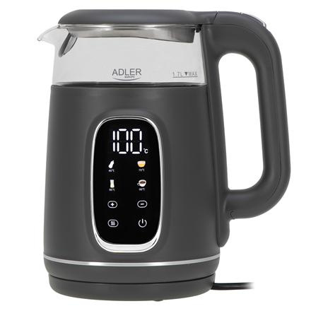 Adler Veekeetja with LED Display | AD 1305 | Electric | 2200 W | 1.7 L | Plastic | 360° rotational base | Grey