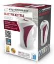 Esperanza EKK018R electric Veekeetja 1.7 L 2200 W Red, White