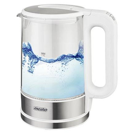 Mesko | Veekeetja | MS 1301w | Electric | 1850 W | 1.7 L | Glass/Stainless steel | 360° rotational base | White
