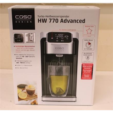 Taastatud. Caso 01889 HW 770 advanced Turbo Hot water dispenser, Capacity 2.7 L, Black/Stainless Steel | Caso | Turbo Hot Water Dispenser | HW 770 Advanced | Water Dispenser | 2600 W | 2.7 L | Plastic/Stainless Steel | Black/Stainless Steel | DEMO,