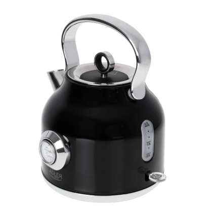 Adler AD 1346B electric Veekeetja 1.7 L 2200 W Black, Metallic