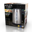Adler AD 1273 electric Veekeetja 1 L 1200 W Black, Hazelnut, Stainless steel