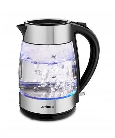 Zelmer ZCK8011 electric Veekeetja 1.7 L 2200 W Black, Stainless steel