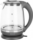 ECG Electric Veekeetja RK 2020 Grey Glass, 2 L, 360° base with power cord storage, Blue backlight, 1850-2200 W