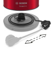 Bosch TWK3P424 electric Veekeetja 1.7 L 2400 W Grey, Red