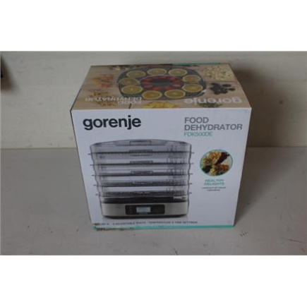 Taastatud. Gorenje FDK500DE Food Dryer, 380W, 5 drying plates, Stainless steel | Gorenje Food Dryer | FDK500DE | Power 380 W | Number of trays 5 | Temperature control | Integrated timer | Stainless steel | DAMAGED PACKAGING