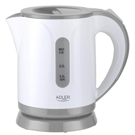 Adler | Veekeetja | AD 1371g | Electric | 850 W | 0.8 L | Stainless steel/Polypropylene | 360° rotational base | Valge/Grey