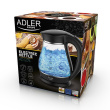 Adler AD 1274 B electric Veekeetja 1.7 L 2200 W Must, Transparent