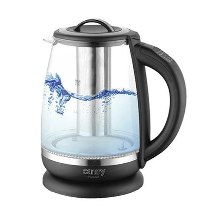 Camry | Kettle | CR 1290 | Standard | 2200 W | 2 L | Plastic/glass | 360° rotational base | Черный/Transparent