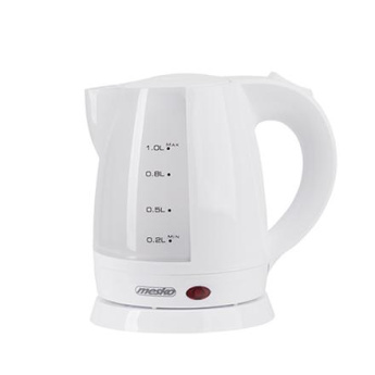 Mesko | Kettle | MS 1276 | Standard | 1600 W | 1 L | Plastic | 360° rotational base | Белый