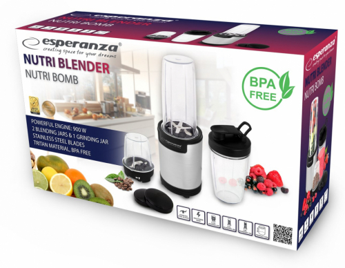 Esperanza EKM030 Nutri blender / Personal blender 9in1 900W Silver