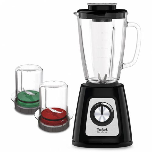 Tefal Blendforce 2 Glass, 800 W, 1.25 L, must - Blender + jahvataja ja hakkija / BL438831