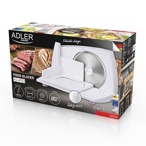 Adler AD 4703 slicer Electric 150 W White Plastic