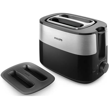Philips | Toaster | HD2517/90 Daily Collection | Power 830 W | Number of slots 2 | Housing material Plastic | Black/Stainless Steel