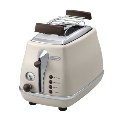 DELONGHI Icona Vintage Toaster CTOV 2103.BG 900W, Stainless steel, Crumb tray, Defrost, Beige