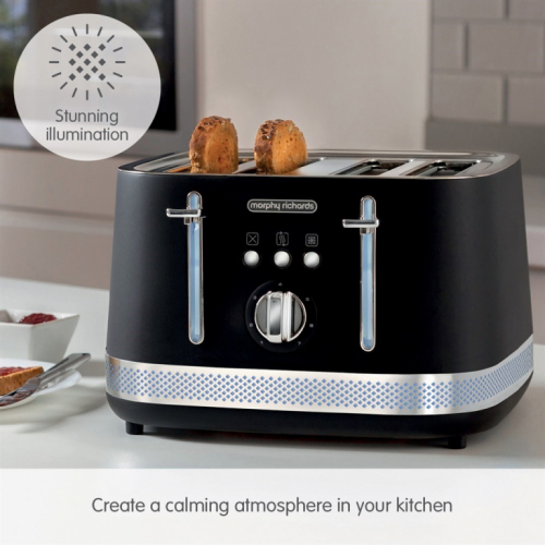 Morphy Richards Illumination black 4 slice toaster