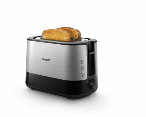 Philips Viva Collection HD2637/90 toaster 2 slice(s) Black, Stainless steel